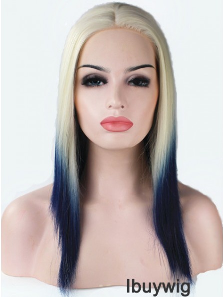 16 inch Ombre/2 Tone Long Without Bangs Straight Fashionable Lace Wigs