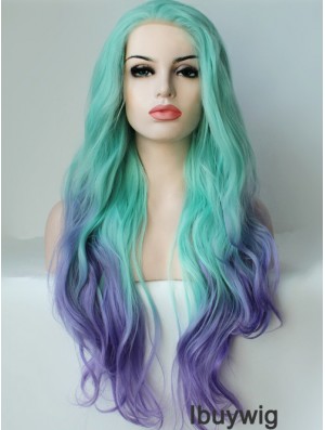 22 inch Ombre/2 Tone Long Without Bangs Wavy Ideal Lace Wigs