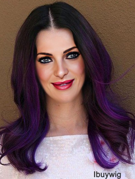 New Ombre/2 Tone Shoulder Length Wavy Layered 16 inch Human Lace Wigs