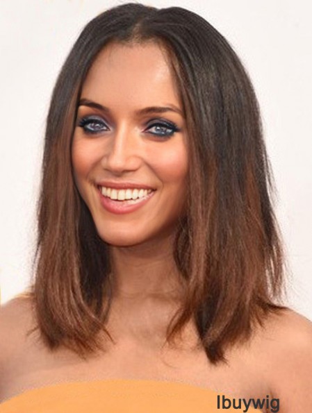 Shoulder Length Ombre/2 Tone Straight Without Bangs Designed African American Wigs