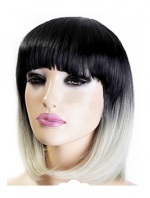 Modern 12 inch Chin Length Straight Wigs For Black Women