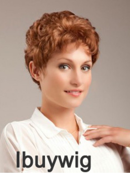 Wavy Auburn Sleek Cropped Classic Wigs