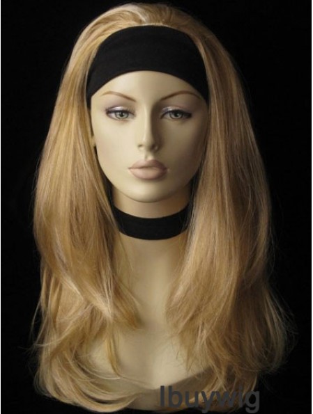 Long Straight Blonde Affordable Synthetic Half Wigs