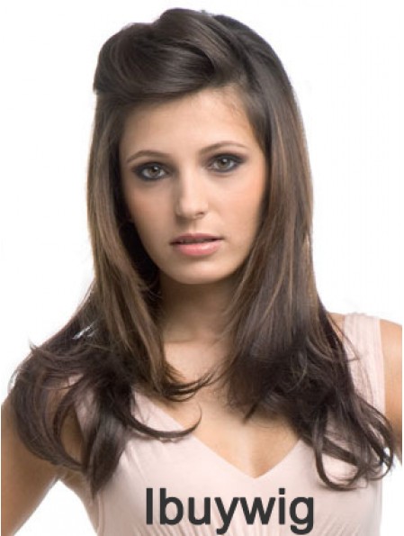 Long Wavy Brown Cheapest Synthetic Half Wigs