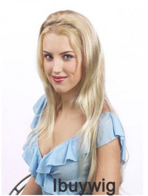 Suitable Blonde Synthetic Straight Hair Falls