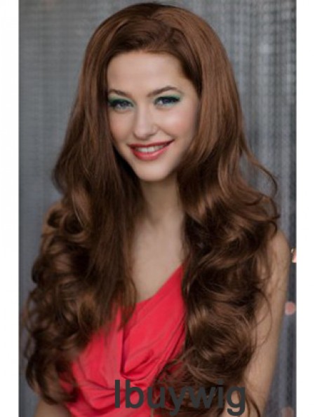 Long Wavy Auburn Soft Synthetic Half Wigs