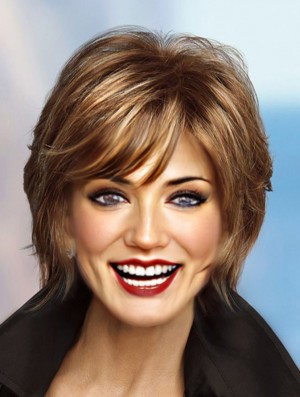 Cheap Short Wavy 8 inch Synthetic Good Quality Wigs