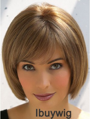 Trendy Brown Remy Human Hair Straight Hair Wigs Online