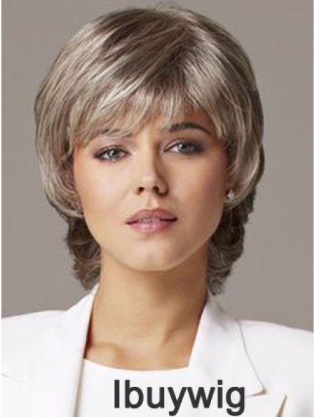 Wavy Capless 10 inch Sleek Short Grey Wigs