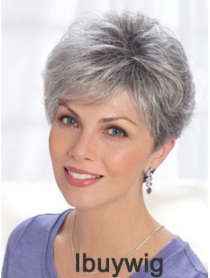 Straight Lace Front 8 inch Online Short Grey Wigs