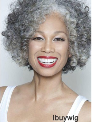 Kinky Lace Front 10 inch Trendy Short Grey Wigs