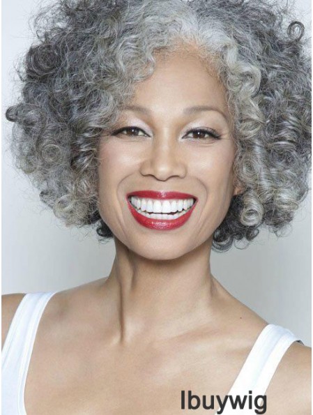 Kinky Lace Front 10 inch Trendy Short Grey Wigs