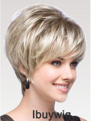 Capless Straight Layered Short 8 inch Modern Human Hair Wigs