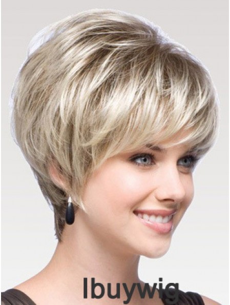 Capless Straight Layered Short 8 inch Modern Human Hair Wigs