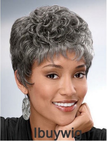 Synthetic Short Curly Capless Elderly Lady Wigs