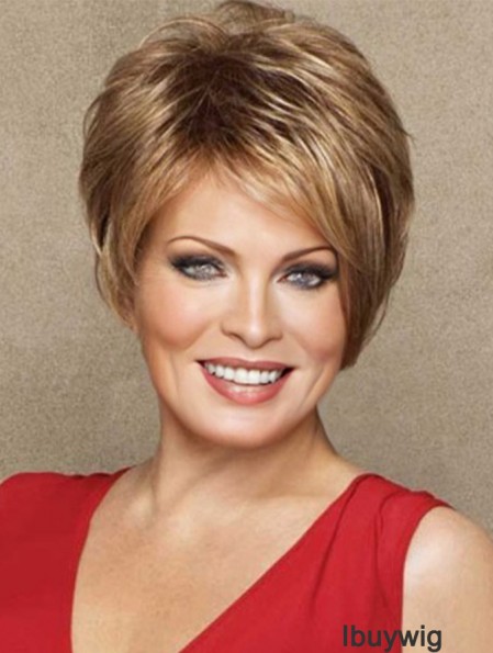 Lace Front Straight Layered Short 8 inch Best Human Hair Wigs