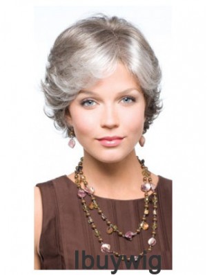 Synthetic Fabulous Short Wavy Grey Wigs