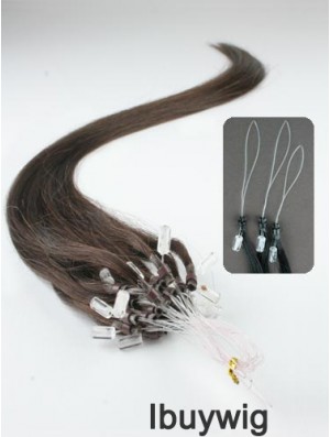 Exquisite Brown Straight Micro Loop Ring Hair Extensions