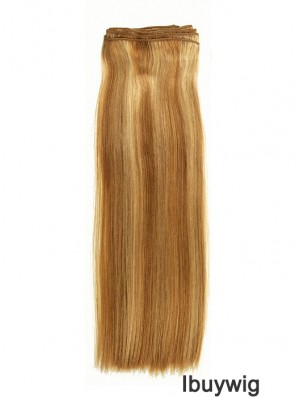 Straight Remy Human Hair Blonde New Weft Extensions