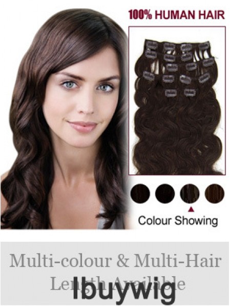 Best Brown Wavy Remy Human Hair Clip In Hair Extensions