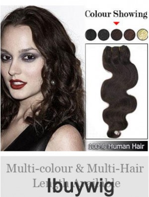 Wavy Remy Human Hair Brown Sassy Weft Extensions