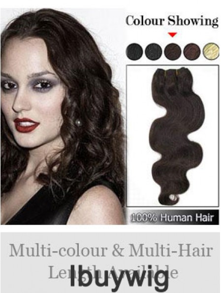 Wavy Remy Human Hair Brown Sassy Weft Extensions