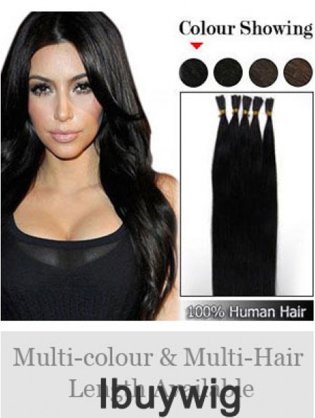 Black Straight Stick/I Tip Hair Extensions