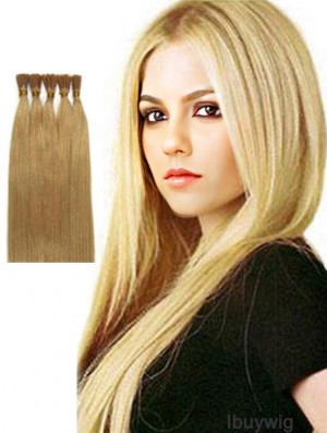 Blonde Straight Stick/I Tip Hair Extensions