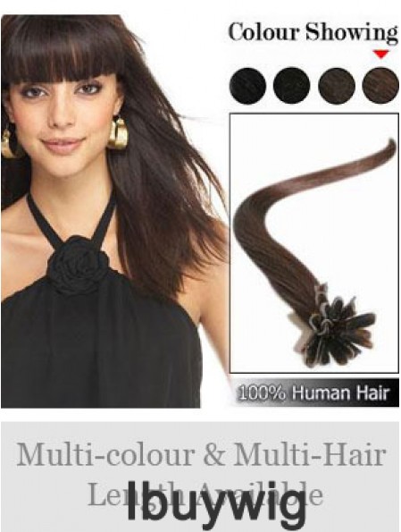 Brown Straight High Quality Nail/U Tip Hair Extensions