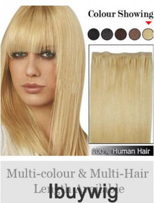 Straight Remy Human Hair Blonde Suitable Weft Extensions