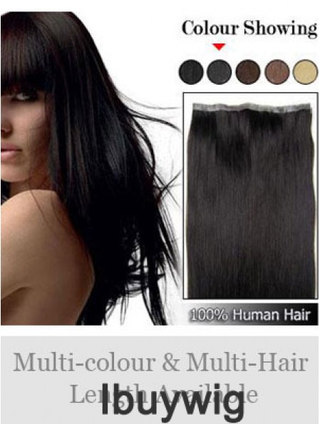 Straight Remy Human Hair Black Incredible Weft Extensions