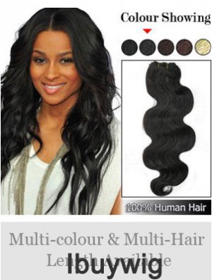 Wavy Remy Human Hair Black Perfect Weft Extensions