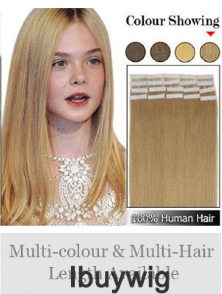 Blonde Straight Perfect Remy Human Hair Tape In Hair Extensions