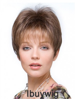 Comfortable Hair Toppers For Short Hair Straight Brown Cropped Hairpieces