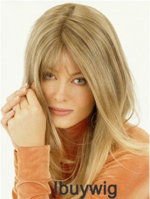 Wig Falls Long Length Straight Style Blonde Color