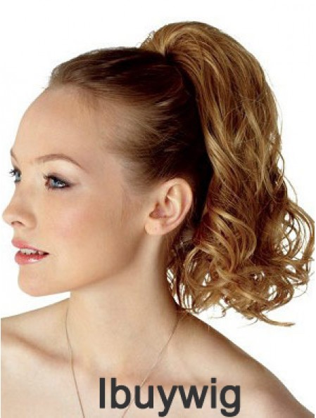 Top Brown Curly Synthetic Clip In Hairpieces